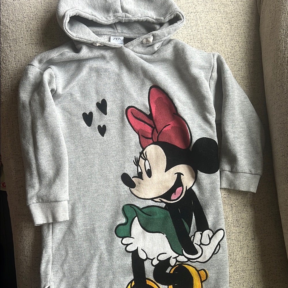 Zara Gray Hoodie with Minnie Mouse Graphic